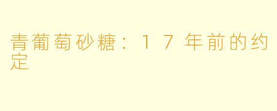 青葡萄砂糖:17年前的约定