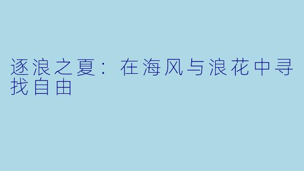 逐浪之夏：在海风与浪花中寻找自由