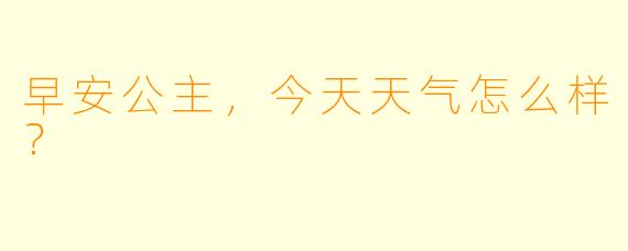 早安公主，今天天气怎么样？  