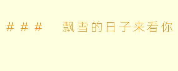 ### 飘雪的日子来看你