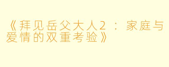《拜见岳父大人2:家庭与爱情的双重考验》