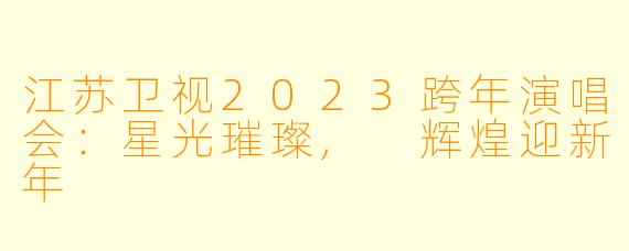 江苏卫视2023跨年演唱会：星光璀璨, 辉煌迎新年