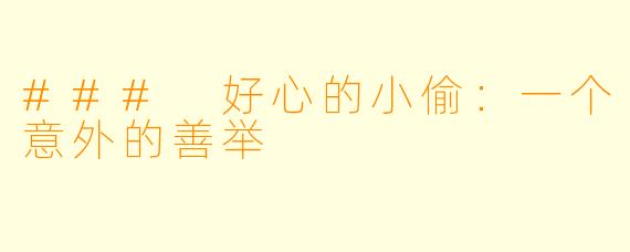 ### 好心的小偷:一个意外的善举