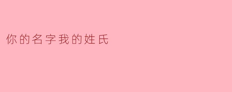 你的名字我的姓氏