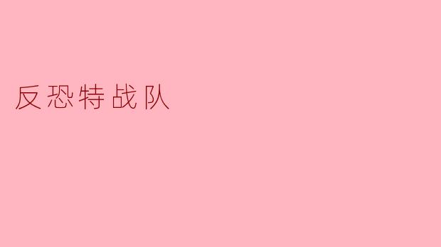 无畏的守护者:反恐特战队的使命与挑战
