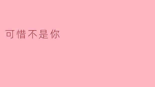 可惜不是你
