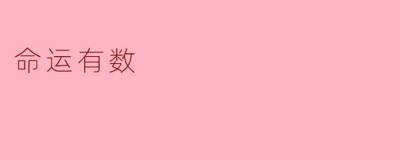命运有数