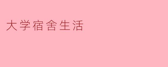 大学宿舍生活：青春的记忆与成长的舞台