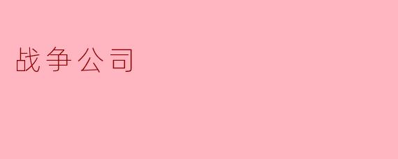 战争公司是什么？**