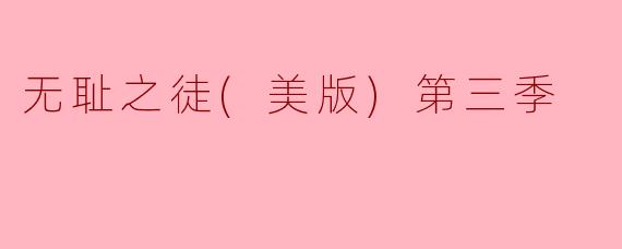无耻之徒(美版)第三季