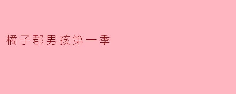 橘子郡男孩第一季