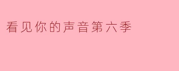看见你的声音第六季