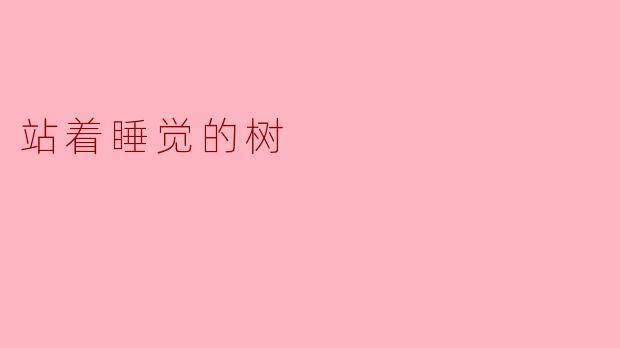 ### 站着睡觉的树——自然界中的奇妙现象