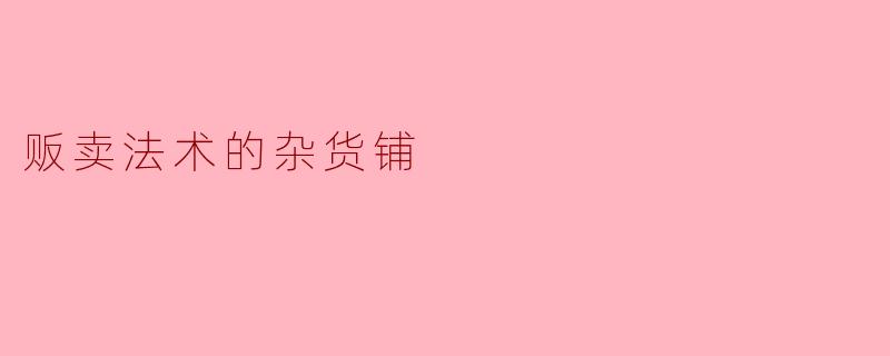 贩卖法术的杂货铺