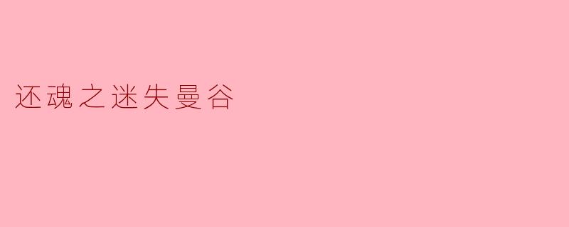 还魂之迷失曼谷:城市灵魂的探索之旅