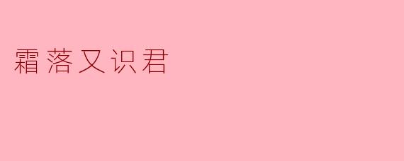 霜落又识君