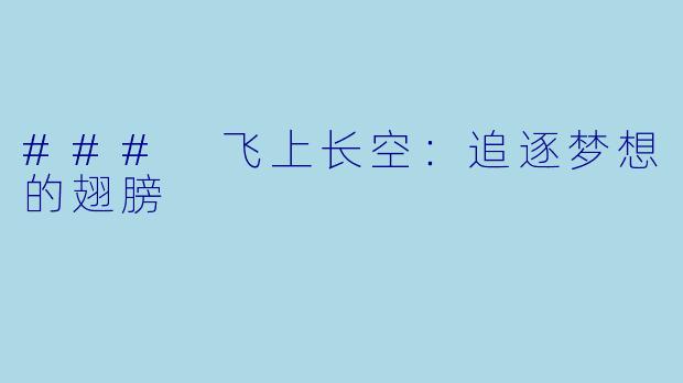 ### 飞上长空：追逐梦想的翅膀