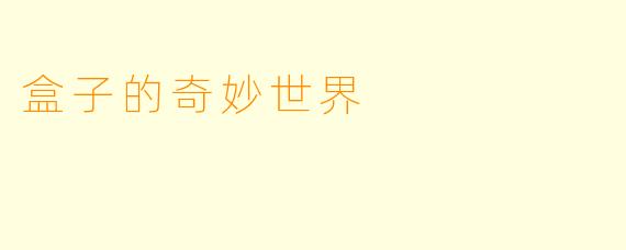 盒子的奇妙世界