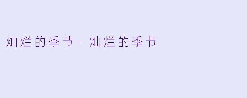 灿烂的季节