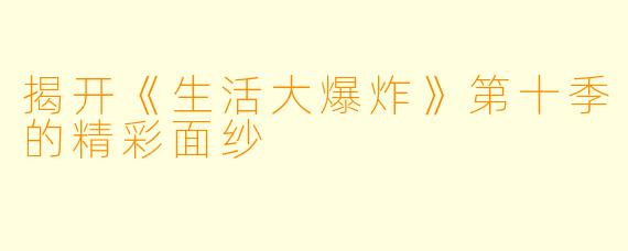 揭开《生活大爆炸》第十季的精彩面纱