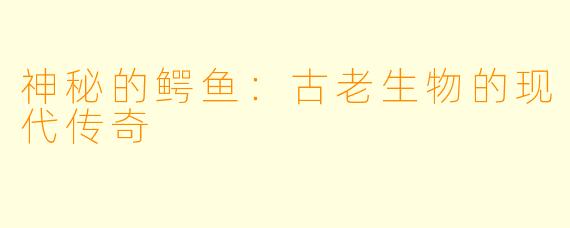 神秘的鳄鱼：古老生物的现代传奇