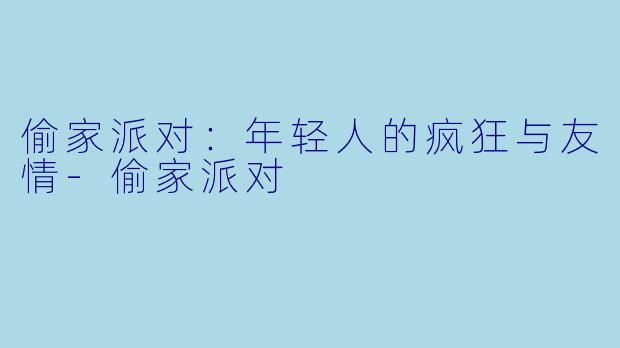 偷家派对:年轻人的疯狂与友情