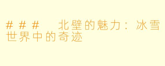 ### 北壁的魅力：冰雪世界中的奇迹
