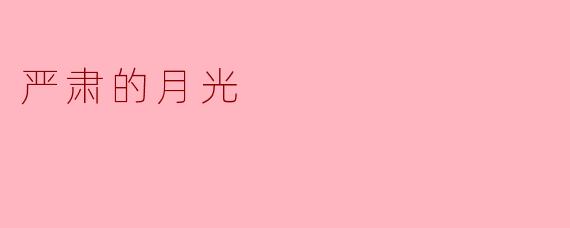 在你看来,“严肃的月光”传达了怎样的情感和意境?****