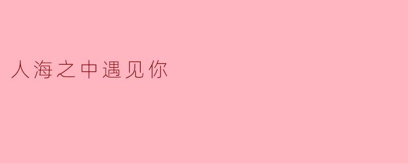 人海之中遇见你