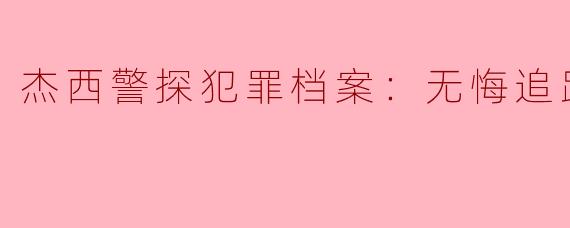 杰西警探犯罪档案：无悔追踪