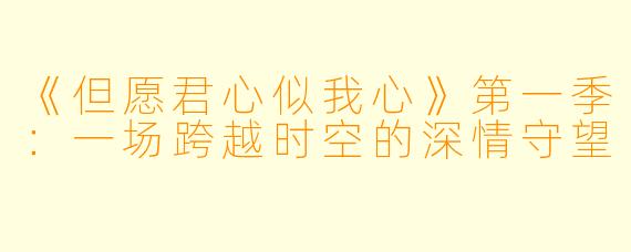 《但愿君心似我心》第一季：一场跨越时空的深情守望