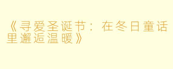 《寻爱圣诞节：在冬日童话里邂逅温暖》