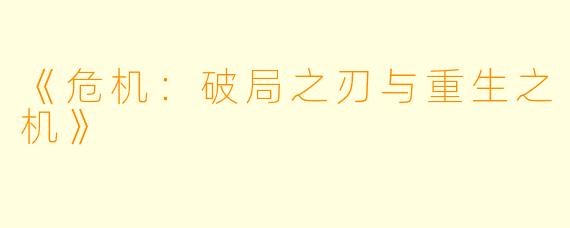《危机：破局之刃与重生之机》