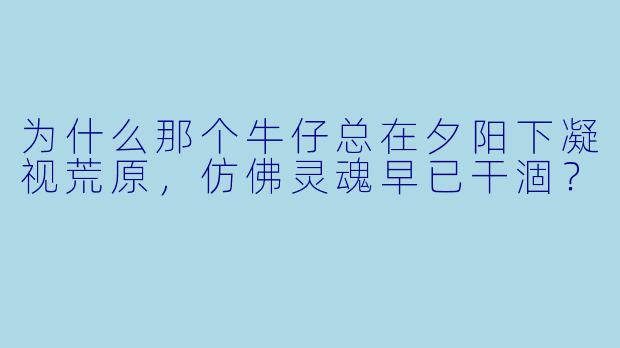 为什么那个牛仔总在夕阳下凝视荒原，仿佛灵魂早已干涸？