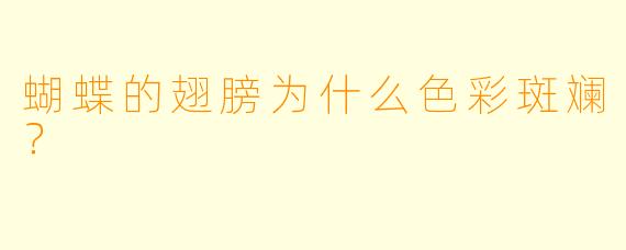 蝴蝶的翅膀为什么色彩斑斓？