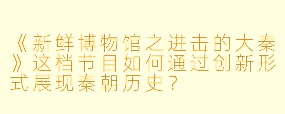 《新鲜博物馆之进击的大秦》这档节目如何通过创新形式展现秦朝历史？