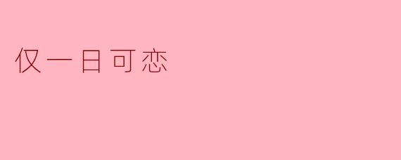 仅一日可恋