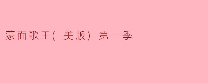 蒙面歌王(美版)第一季