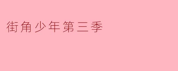街角少年第三季