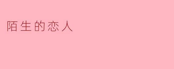 陌生的恋人
