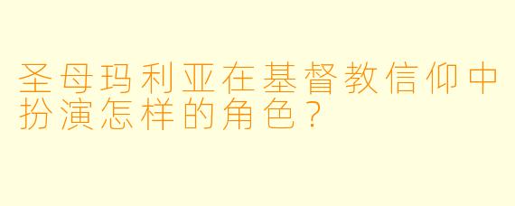 圣母玛利亚在基督教信仰中扮演怎样的角色?