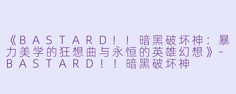 《BASTARD!!暗黑破坏神：暴力美学的狂想曲与永恒的英雄幻想》-BASTARD！！暗黑破坏神