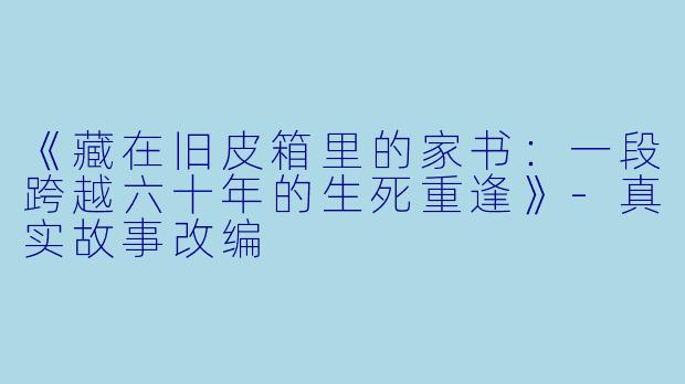 《藏在旧皮箱里的家书：一段跨越六十年的生死重逢》-真实故事改编