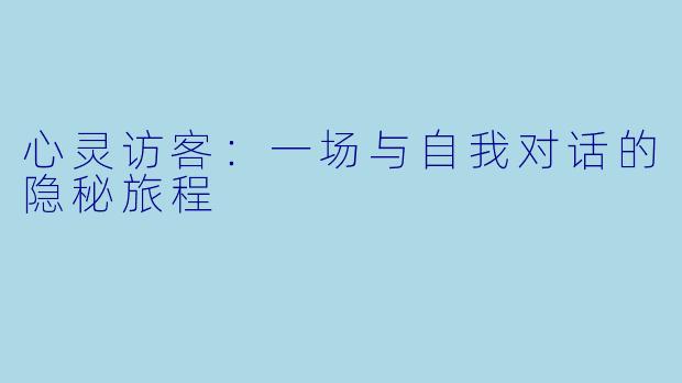 心灵访客：一场与自我对话的隐秘旅程