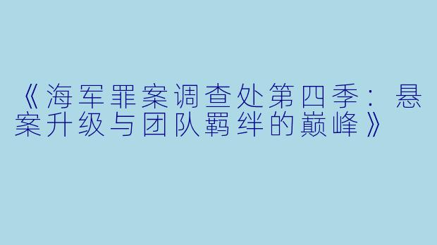 《海军罪案调查处第四季：悬案升级与团队羁绊的巅峰》