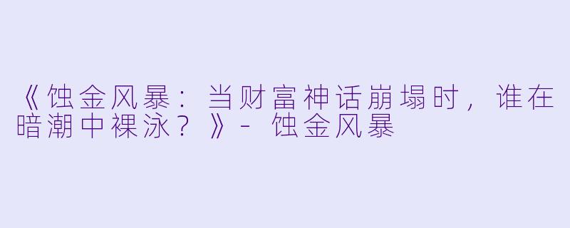 《蚀金风暴：当财富神话崩塌时，谁在暗潮中裸泳？》-蚀金风暴