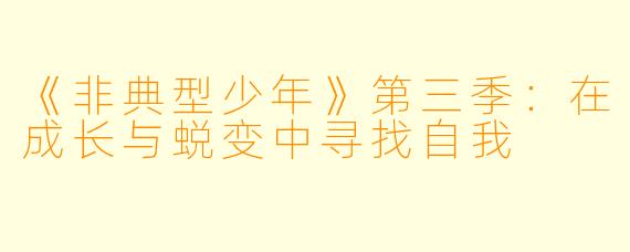 《非典型少年》第三季:在成长与蜕变中寻找自我