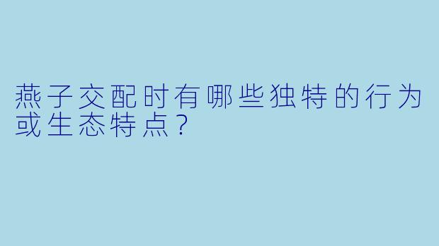 燕子交配时有哪些独特的行为或生态特点?
