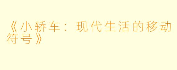 《小轿车：现代生活的移动符号》