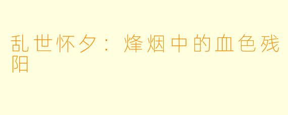 乱世怀夕：烽烟中的血色残阳
